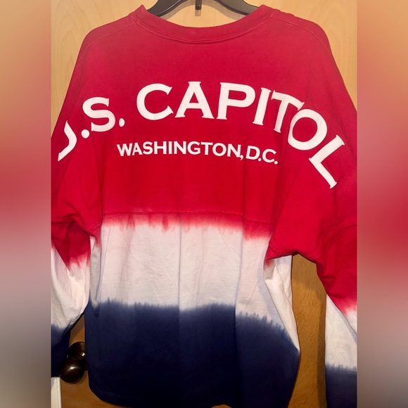 US Capitol Spirit Jerseys Tie-Die Red White & Blue Long Sleeve Shirt (Size L) - Picture 2 of 5